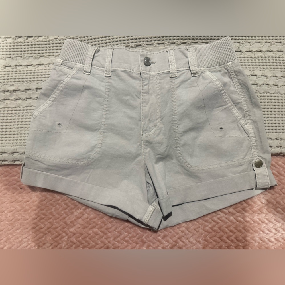 American Eagle Khaki Utility Shorts Elastic Waist Size 0 Casual Summer